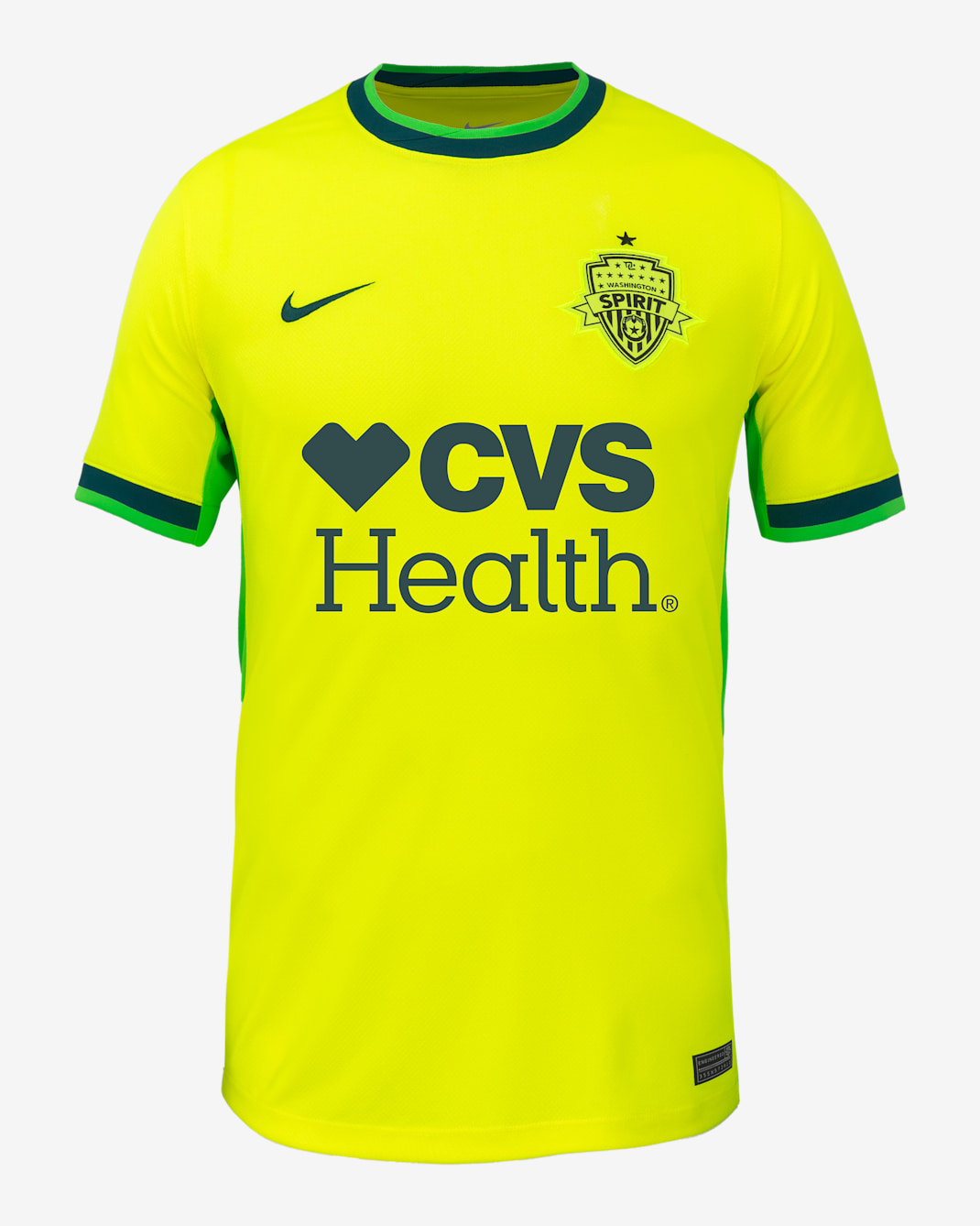 Jersey Nike Dri-FIT de la NWSL tipo réplica para hombre Washington Spirit visitante 2025 Stadium - Veneno limón/Azul verdoso oscuro