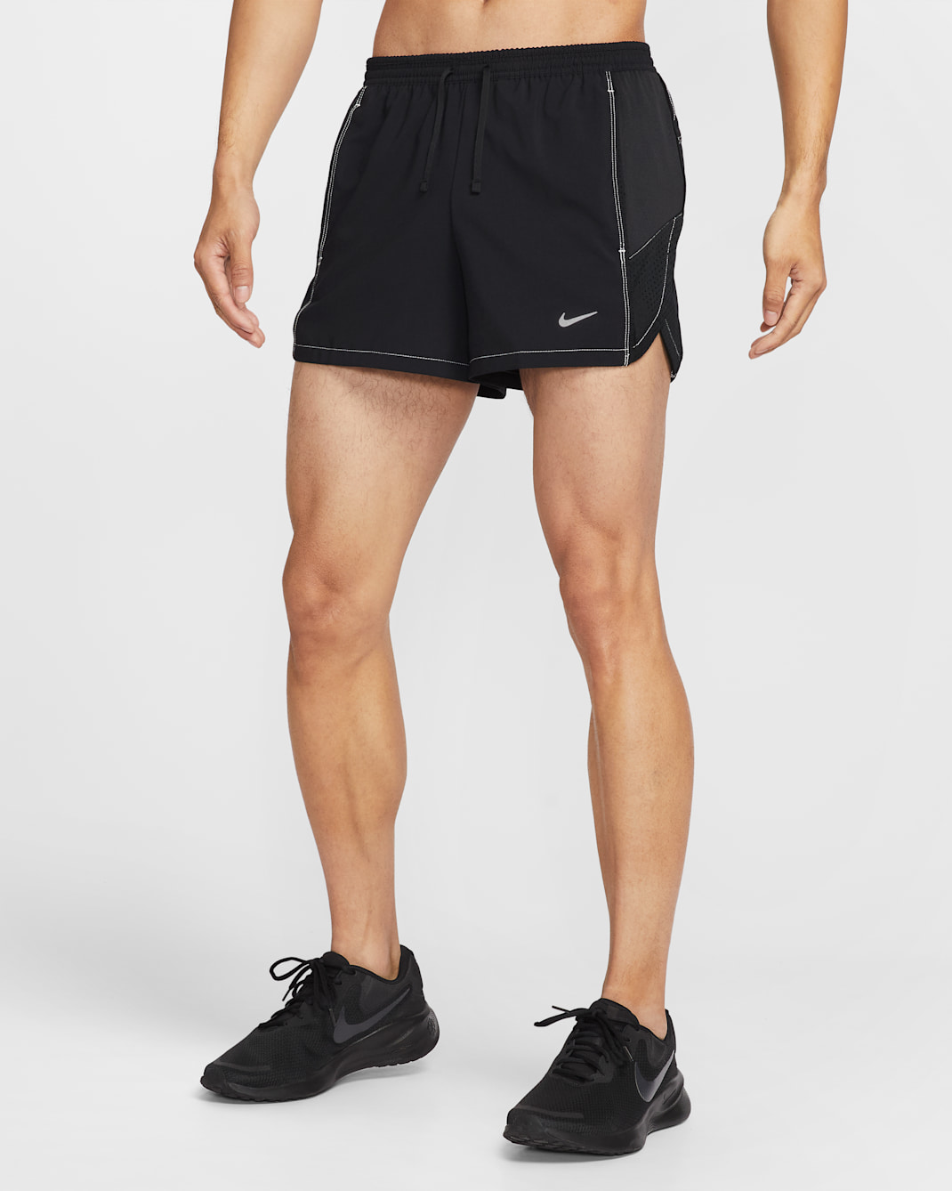 Nike Retro Men's Dri-FIT 10 cm (approx) Brief-Lined Running Shorts - Black/Black/Black
