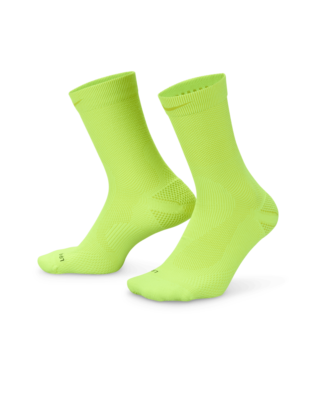Nike Running Lightweight Crew Socks (1 Pair) - Volt/Bright Cactus/Black/Bright Cactus