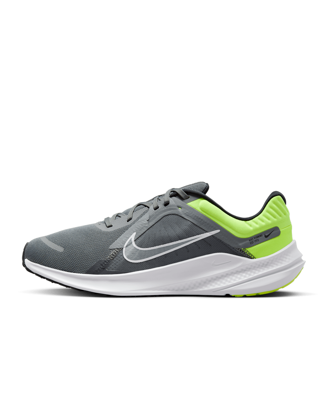 ナイキ クエスト 5 メンズ ロード ランニングシューズ - スモークグレー/ボルト/ブラック/ホワイト