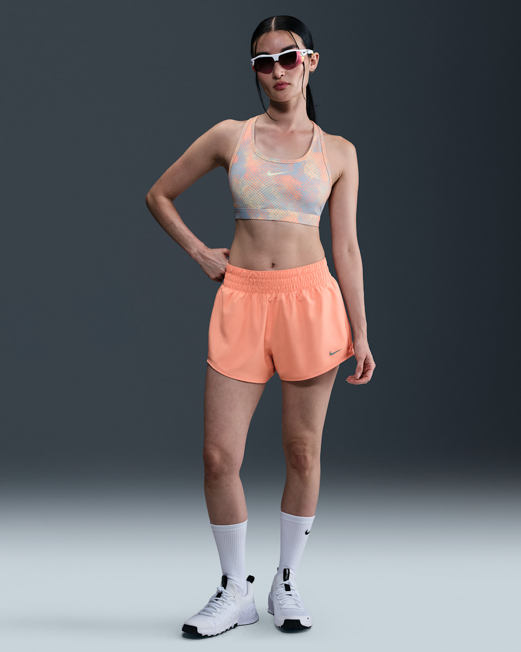 Nike One Women's Dri-FIT Mid-Rise 8cm (approx.) Brief-Lined Shorts - Apricot Agate