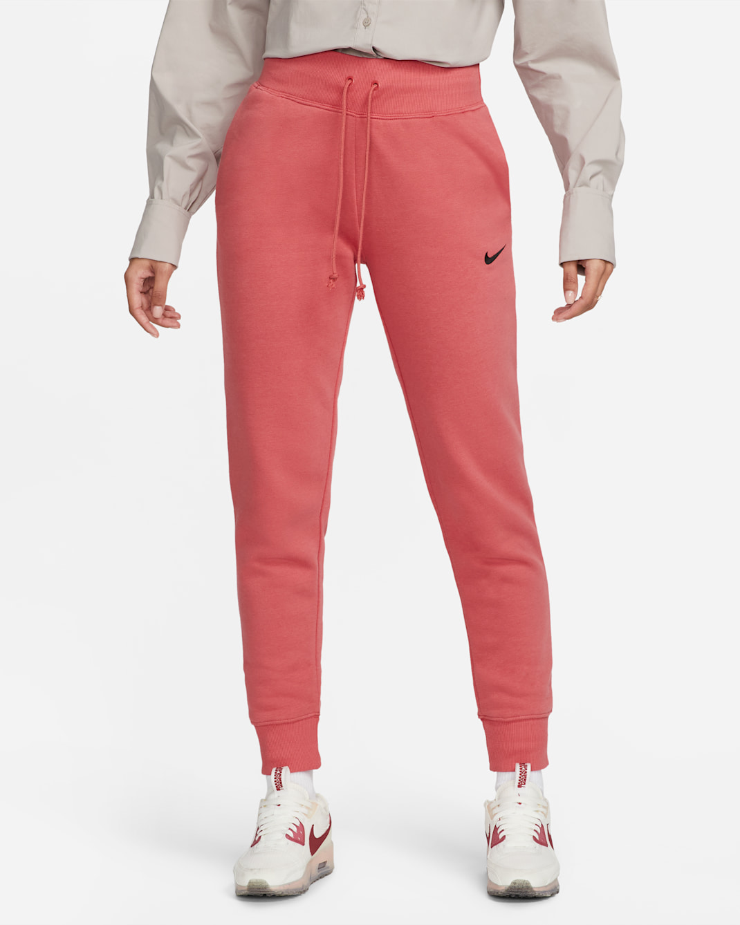 Nike Sportswear Phoenix Fleece Women's High-Waisted Fleece Joggers - Adobe/Black