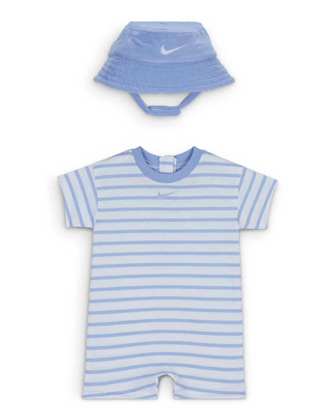 Nike Baby Short Sleeve Romper with Bucket Hat - Cobalt Bliss
