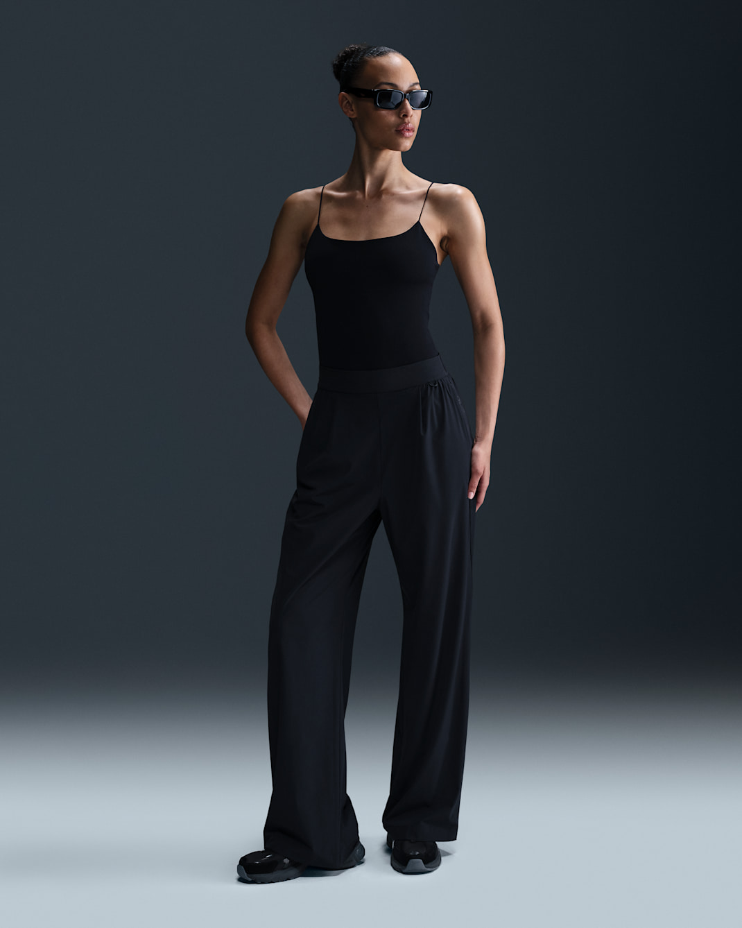 Nike 24.7 PerfectStretch Women's Dri-FIT High-Waisted Loose Wide-Leg Pants - Black/Dark Smoke Grey