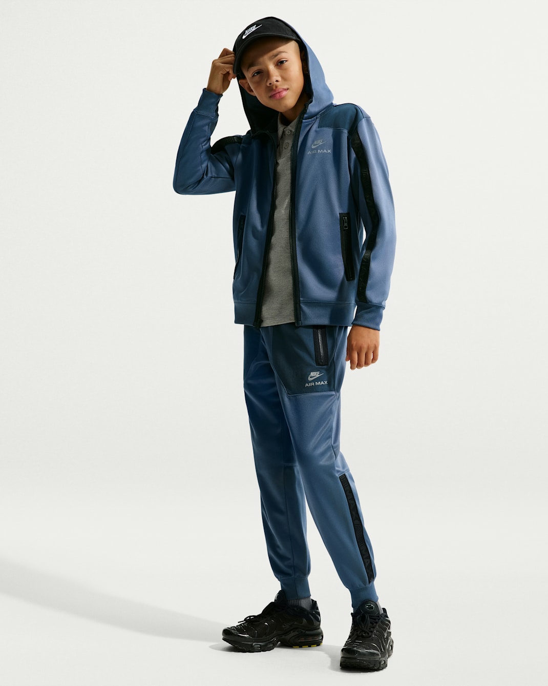 Pantalon de survêtement Air Max Nike Sportswear pour ado - Diffused Blue/Thunder Blue/Noir