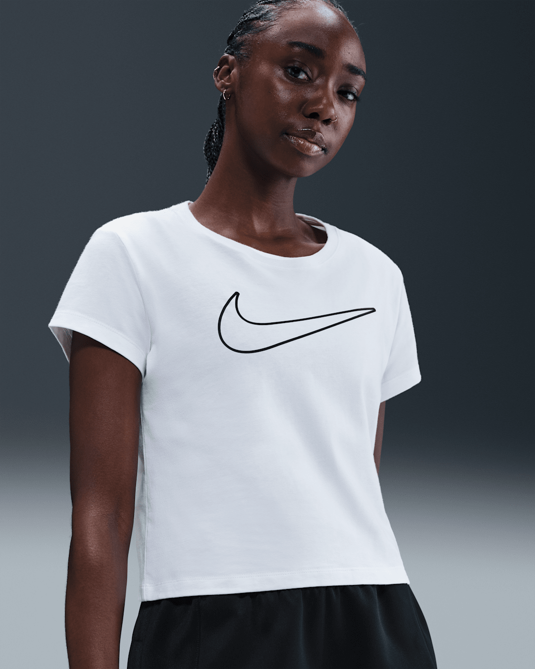 Playera de manga corta con gráfico para mujer Nike Sportswear - Blanco/Negro