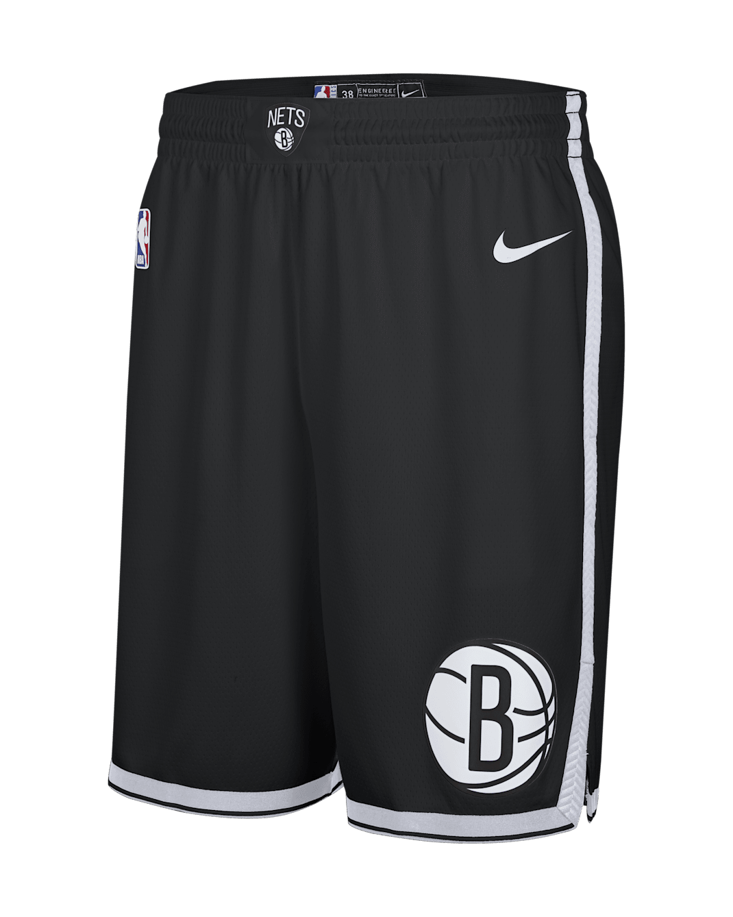 Shorts replica Brooklyn Nets 2024/25 Swingman Icon Edition Nike Dri-FIT NBA – Uomo - Nero/Bianco