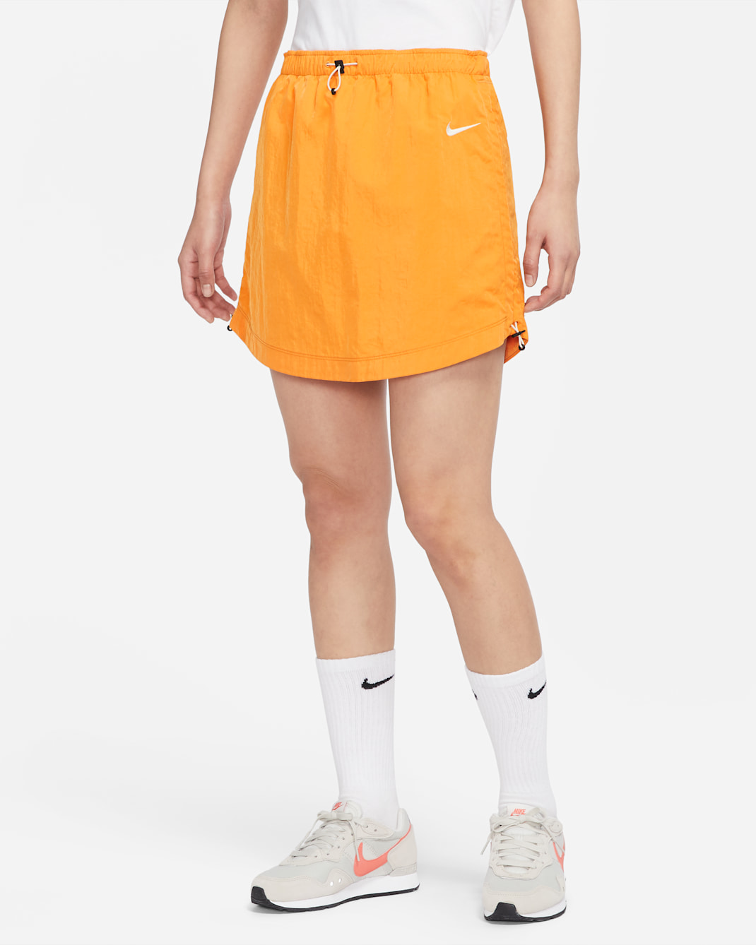 Nike Sportswear Swoosh 女款梭織高腰短裙 - Light Curry/Desert Ochre/Pearl White