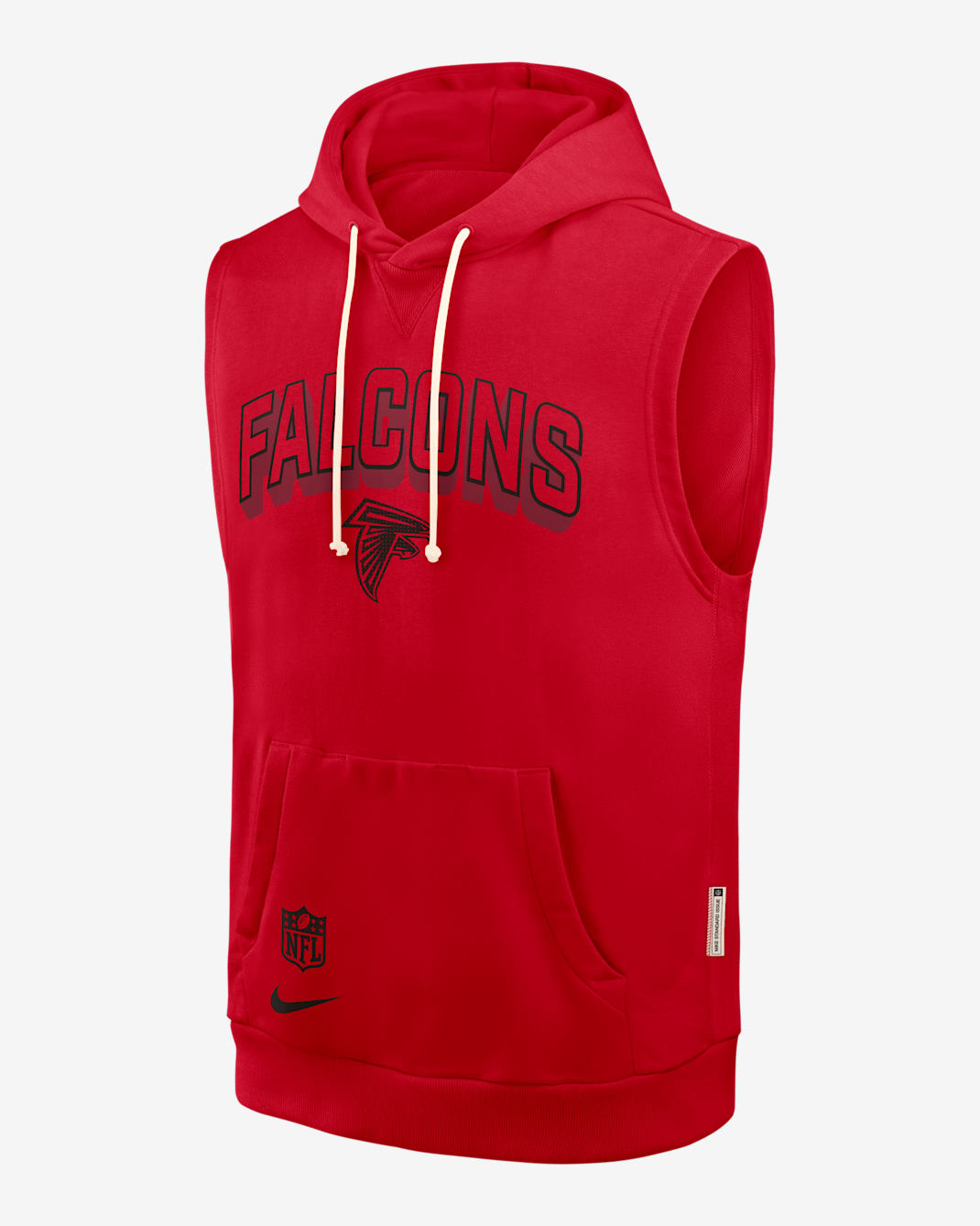 Sudadera con gorro sin cierre sin mangas Nike Dri-FIT de la NFL para hombre Atlanta Falcons Sideline - Rojo