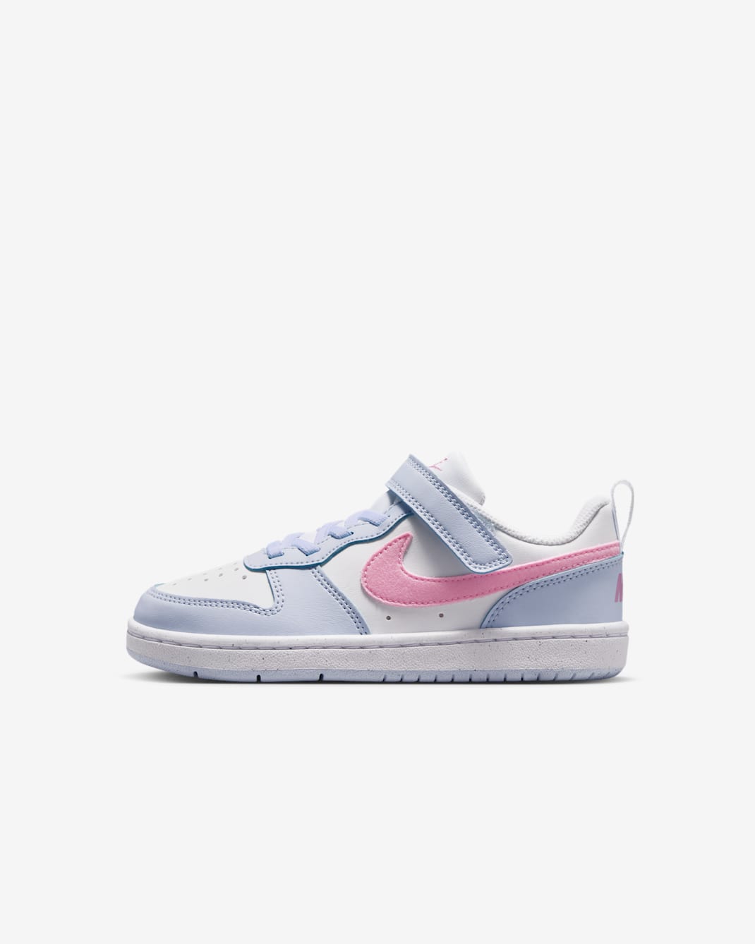 Nike Court Borough Low Essential+ sko til små barn - Hvit/Football Grey/Pink Rise