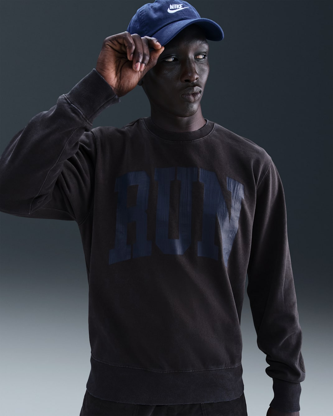 Nike Sportswear Men's French Terry Crew - Off Noir