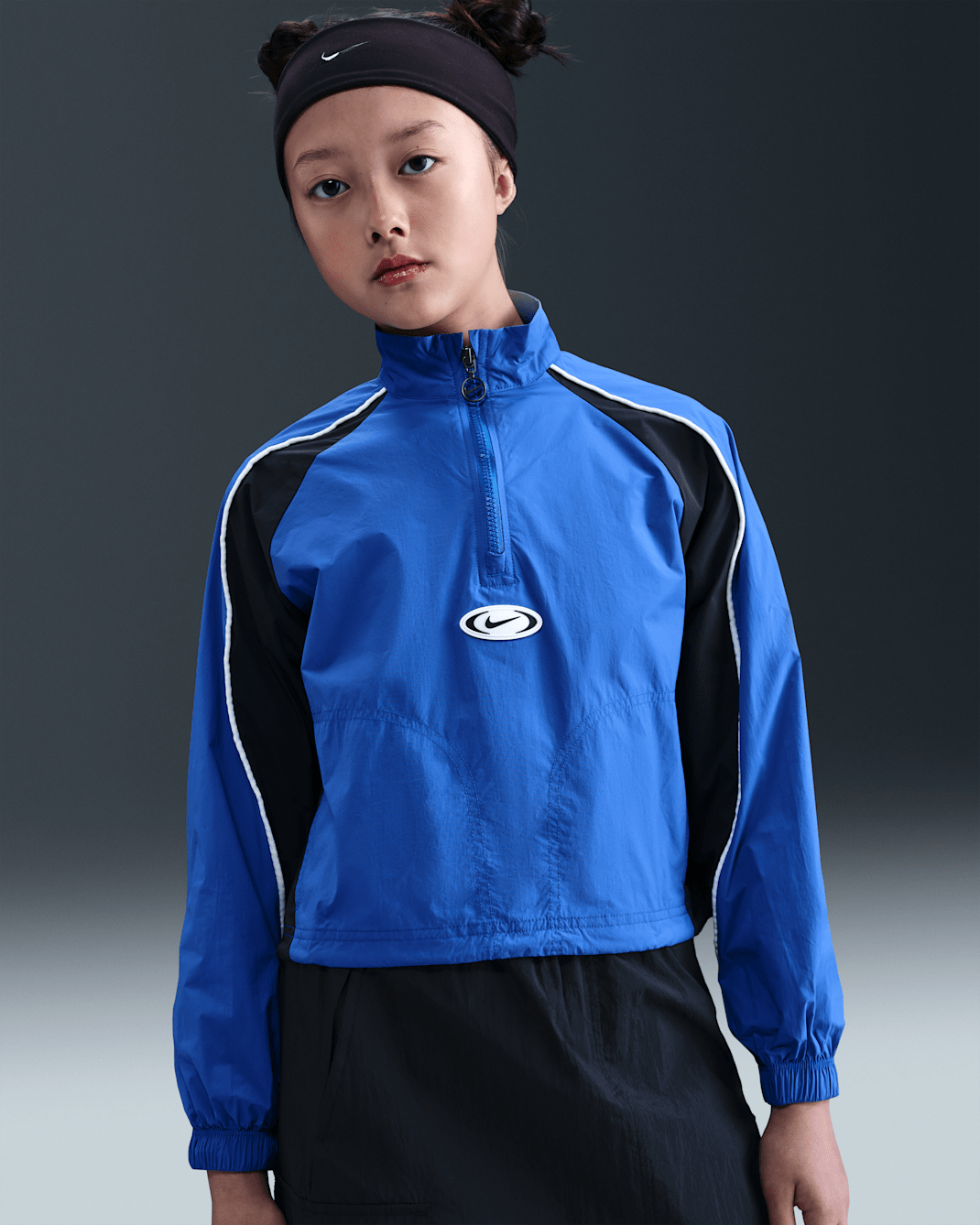 Chamarra deportiva de cierre de 1/4 para niña Nike Sportswear - Royal juego/Negro/Blanco/Blanco