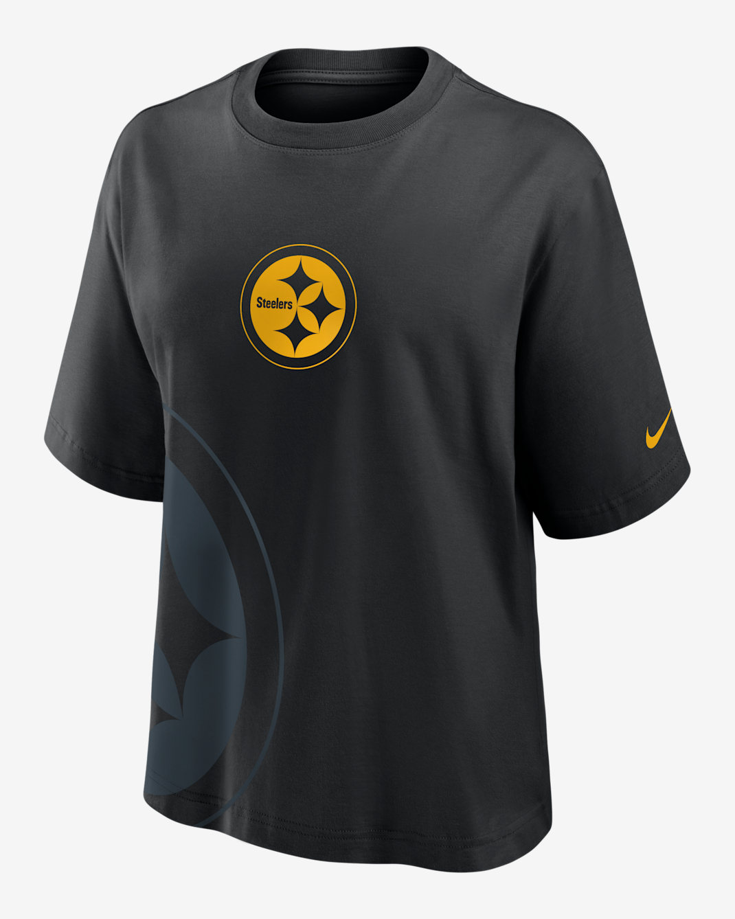 Playera Nike de la NFL para mujer Pittsburgh Steelers Boxy - Negro