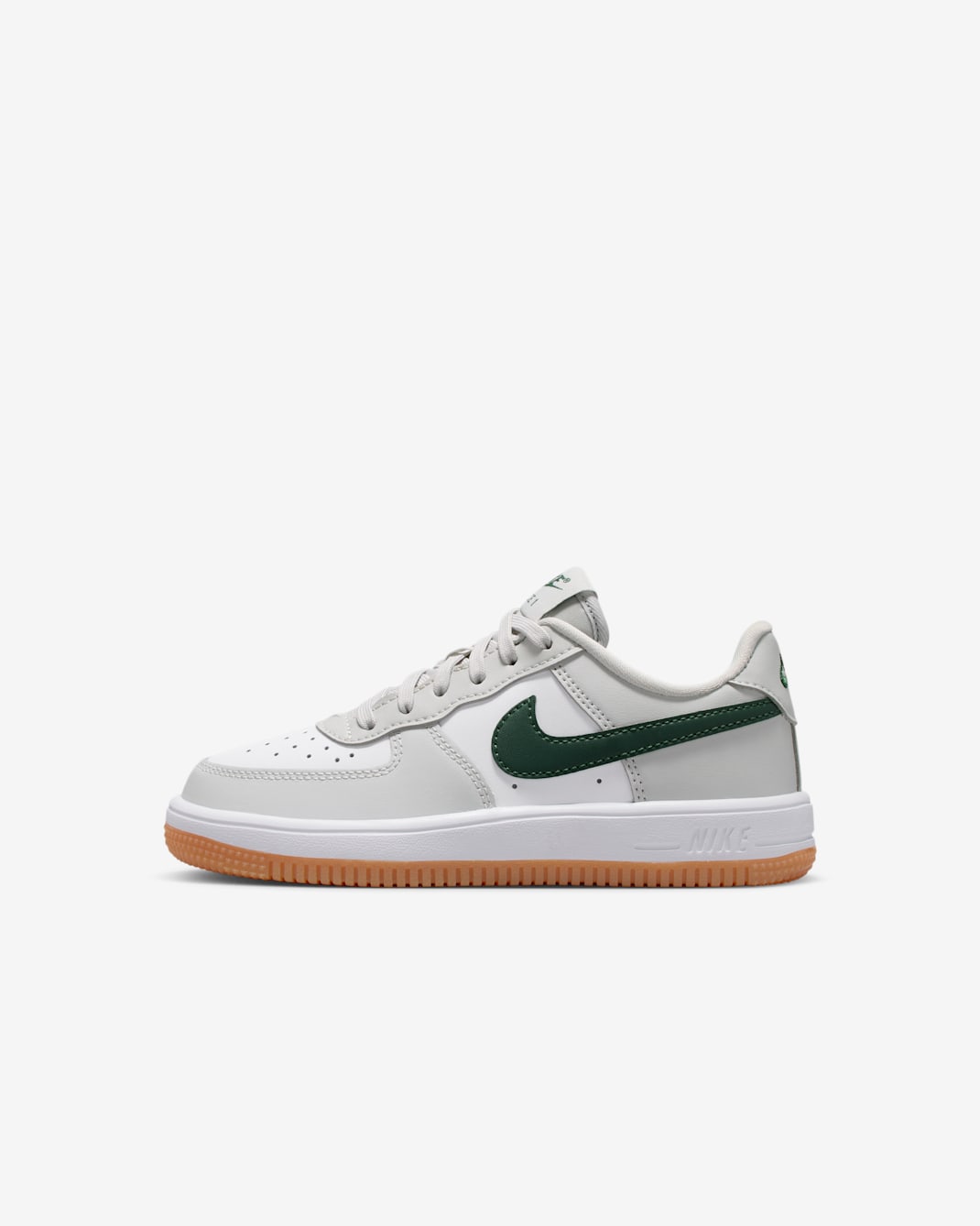 Nike Force 1 Low Little Kids' Shoes - Photon Dust/Fir/Gum Medium Brown/White