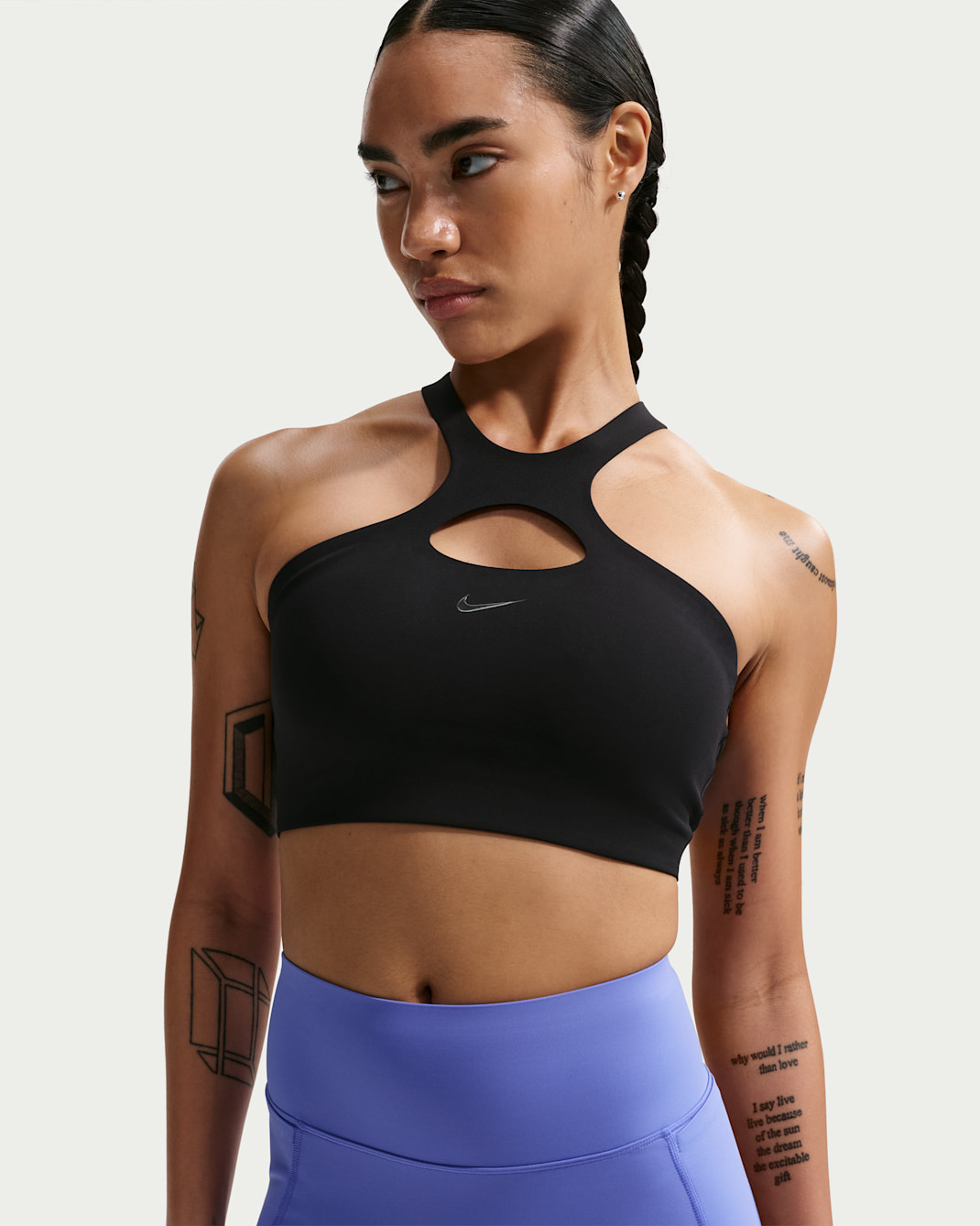 Nike Universa Women's Medium-Support Padded Sports Bra - Black/Anthracite/Dark Smoke Grey