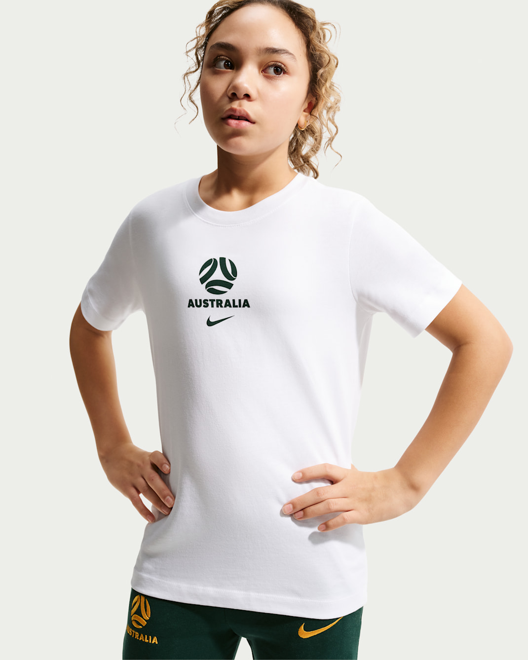 Australia Older Kids' Nike Football T-Shirt - White