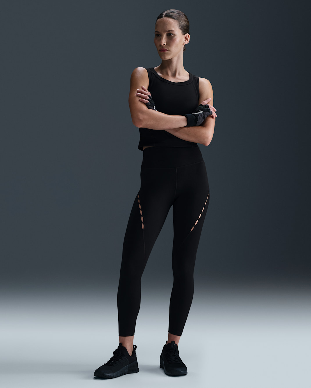 Leggings de tiro alto de 7/8 para mujer Nike One - Negro/Negro