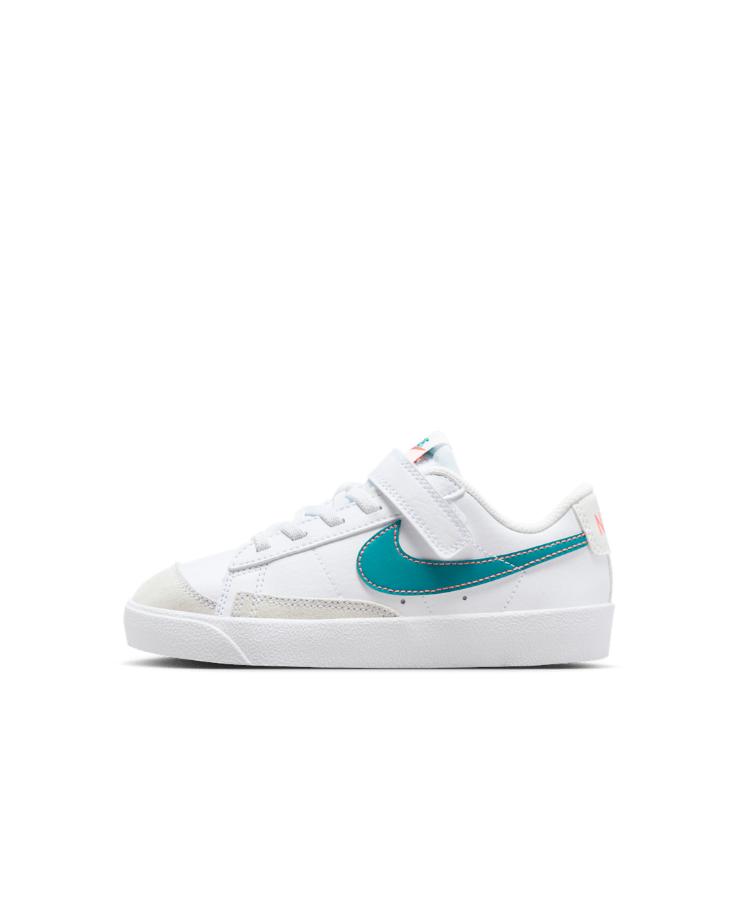 Nike Blazer Low '77 Younger Kids' Shoes - White/White/Summit White/Aquamarine