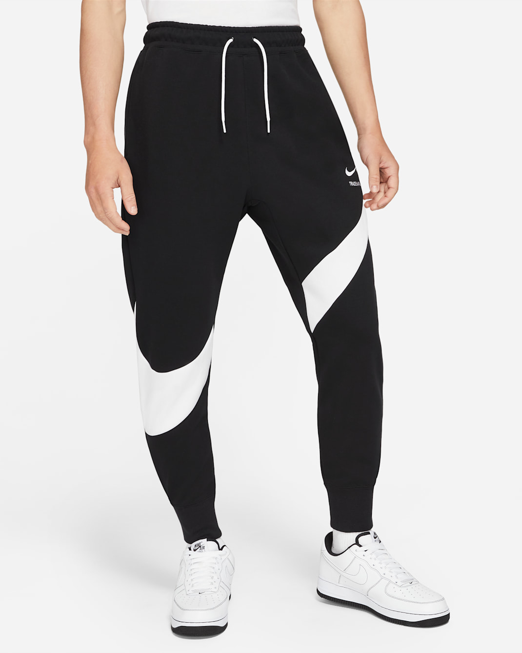 Nike Sportswear Swoosh Tech Fleece Men's Trousers - Black/White/White
