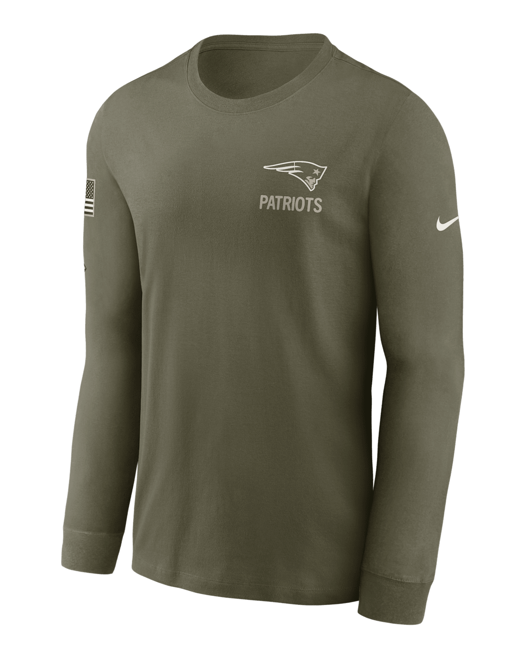New England Patriots Salute to Service Men's Nike NFL Long-Sleeve T-Shirt - Olive