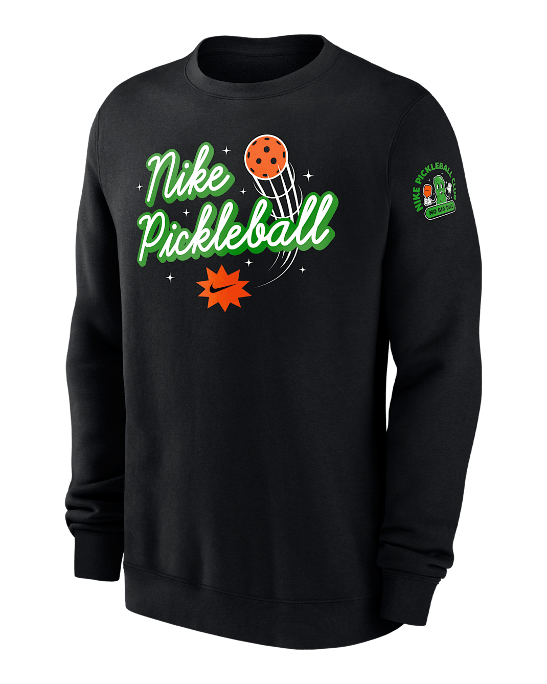 Sudadera de cuello redondo de pickleball para hombre Nike Club Fleece - Negro