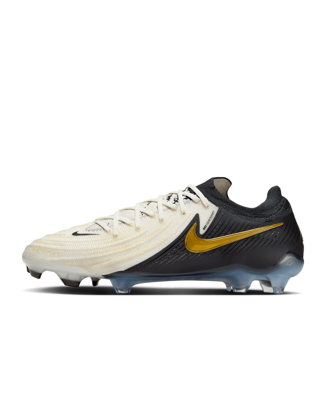 Nike Phantom GX 2 Elite Firm-Ground Low-Top Soccer Cleats - White/Metallic Gold Coin/Black