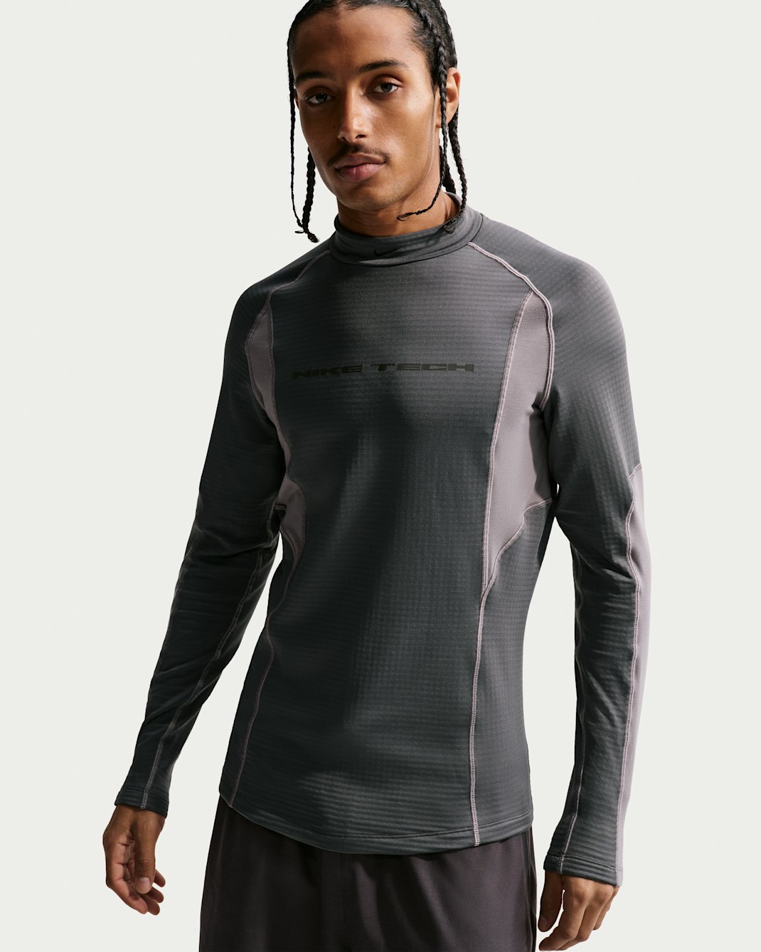 Haut première couche à manches longues Nike Tech pour homme - Iron Grey/Pencil Point/Pencil Point/Noir
