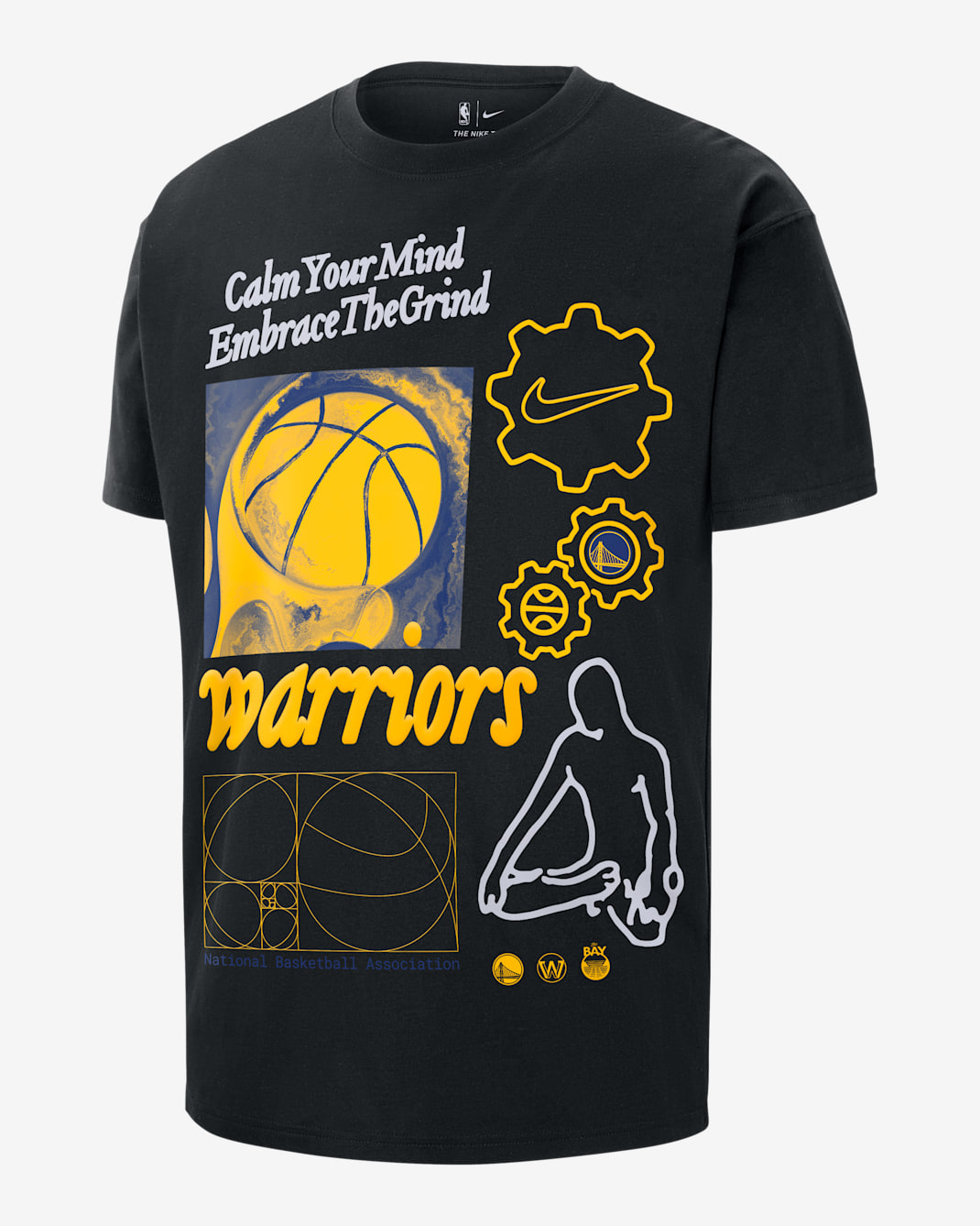 Golden State Warriors Courtside Men's Nike NBA Max90 T-Shirt - Black