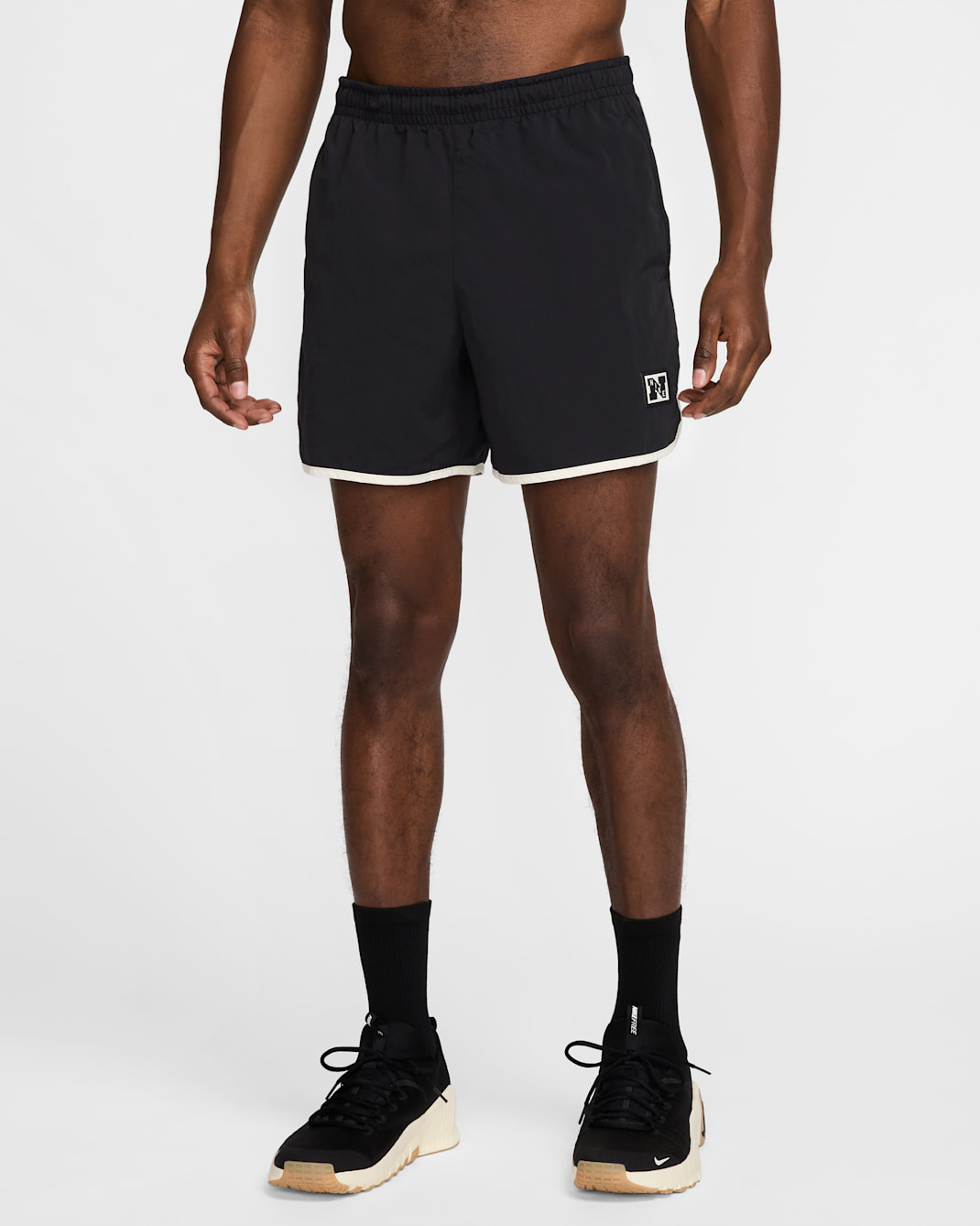 Nike Gym Heritage Men's Dri-FIT 12.5cm (approx.) Unlined Training Shorts - Black/Pale Ivory/Black