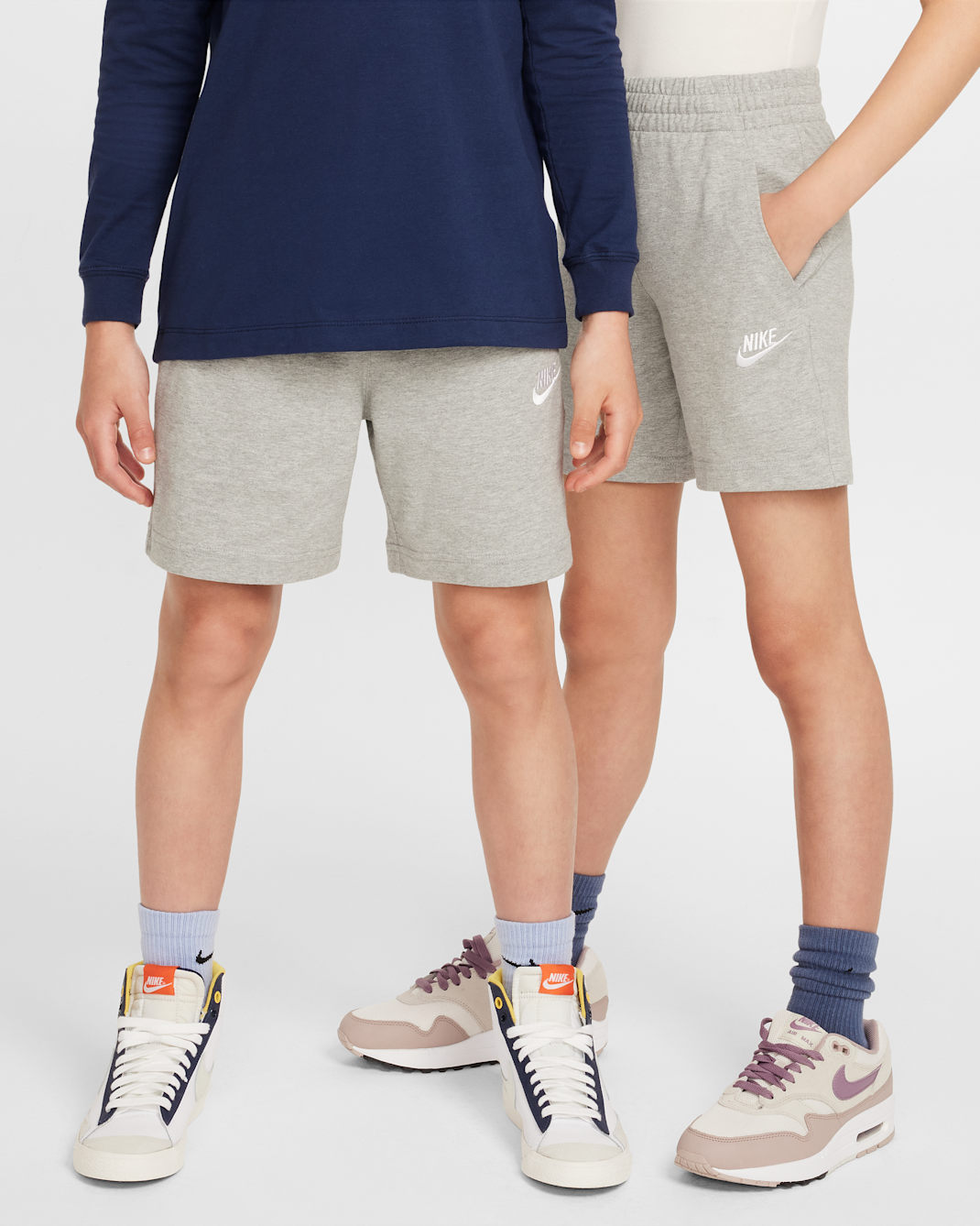 Shorts in maglia 15 cm Nike Sportswear Club – Ragazzo/a - Dark Grey Heather/Bianco