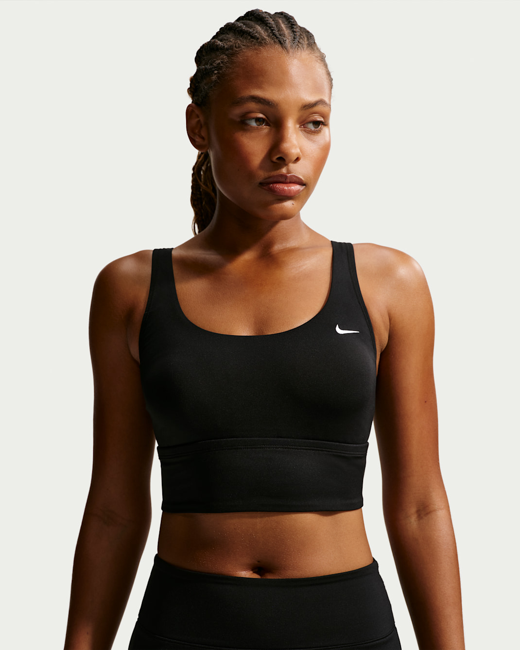 Midkini con cuello en forma de U para mujer Nike Swim - Negro/Blanco