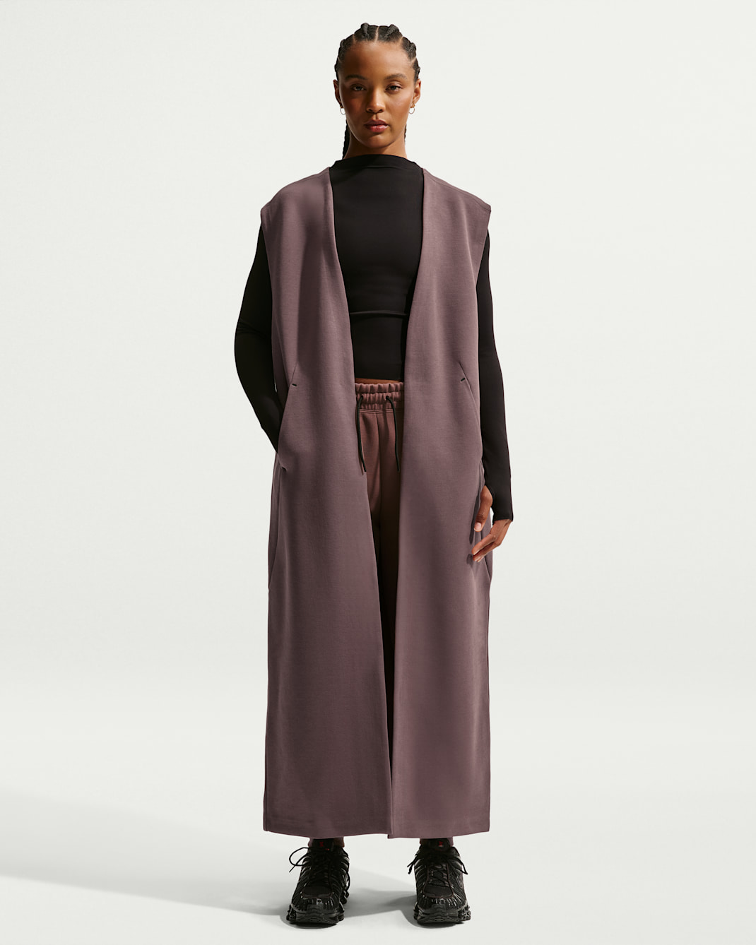 Nike Sportswear Tech Fleece Women's Oversized Sleeveless Duster - Tattoo/Black