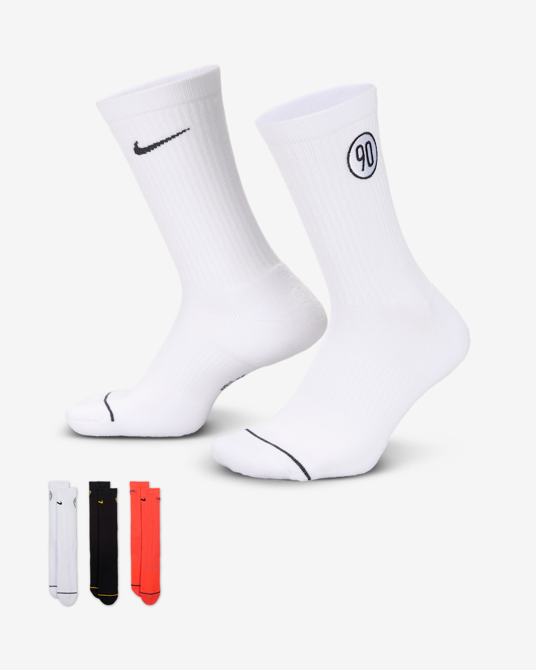 Nike Total 90 Everyday Cushioned Crew Socks (3 Pairs) - Multi-Color