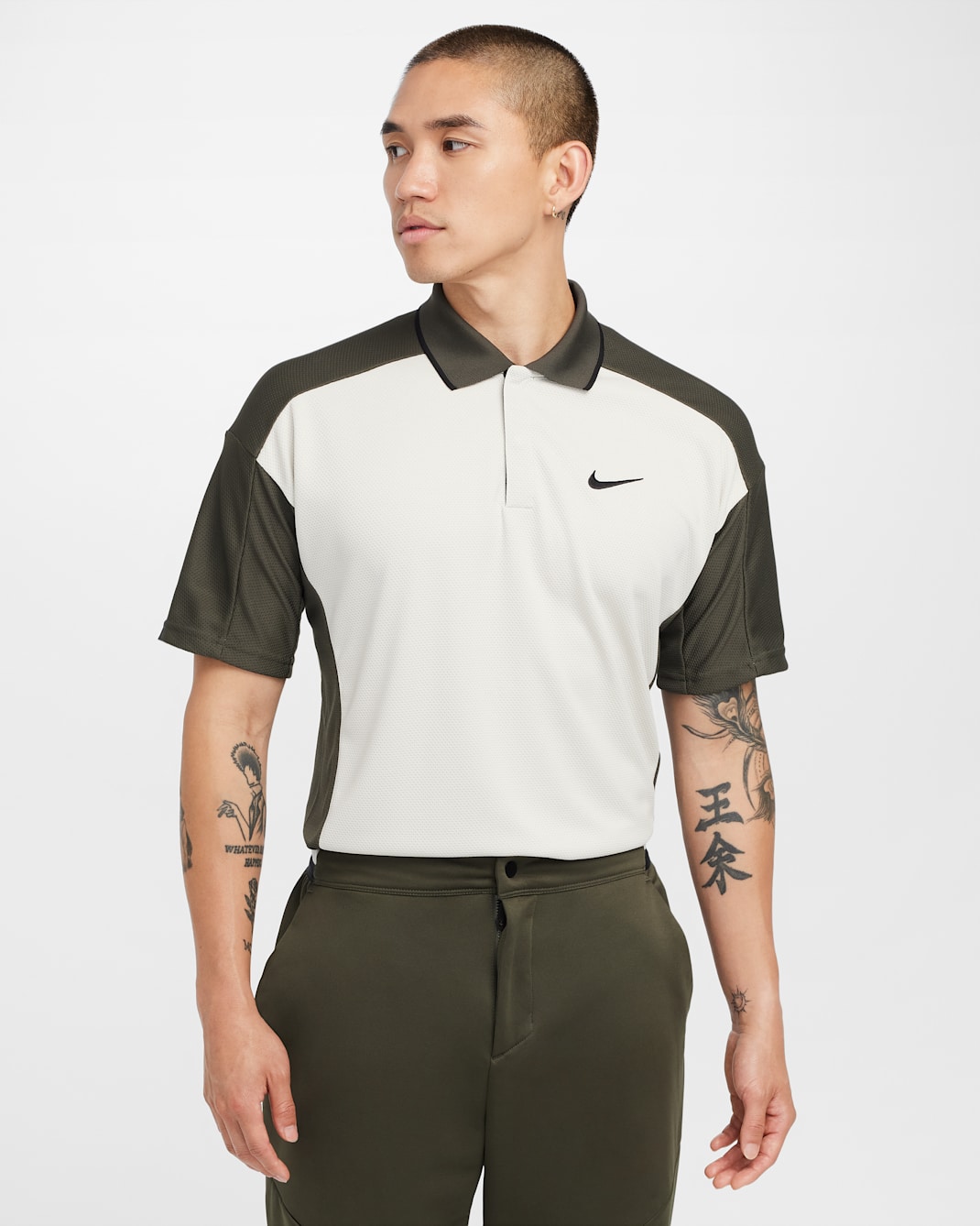 Nike Golf Club Men's Dri-FIT Golf Polo - Light Bone/Cargo Khaki/Black/Black