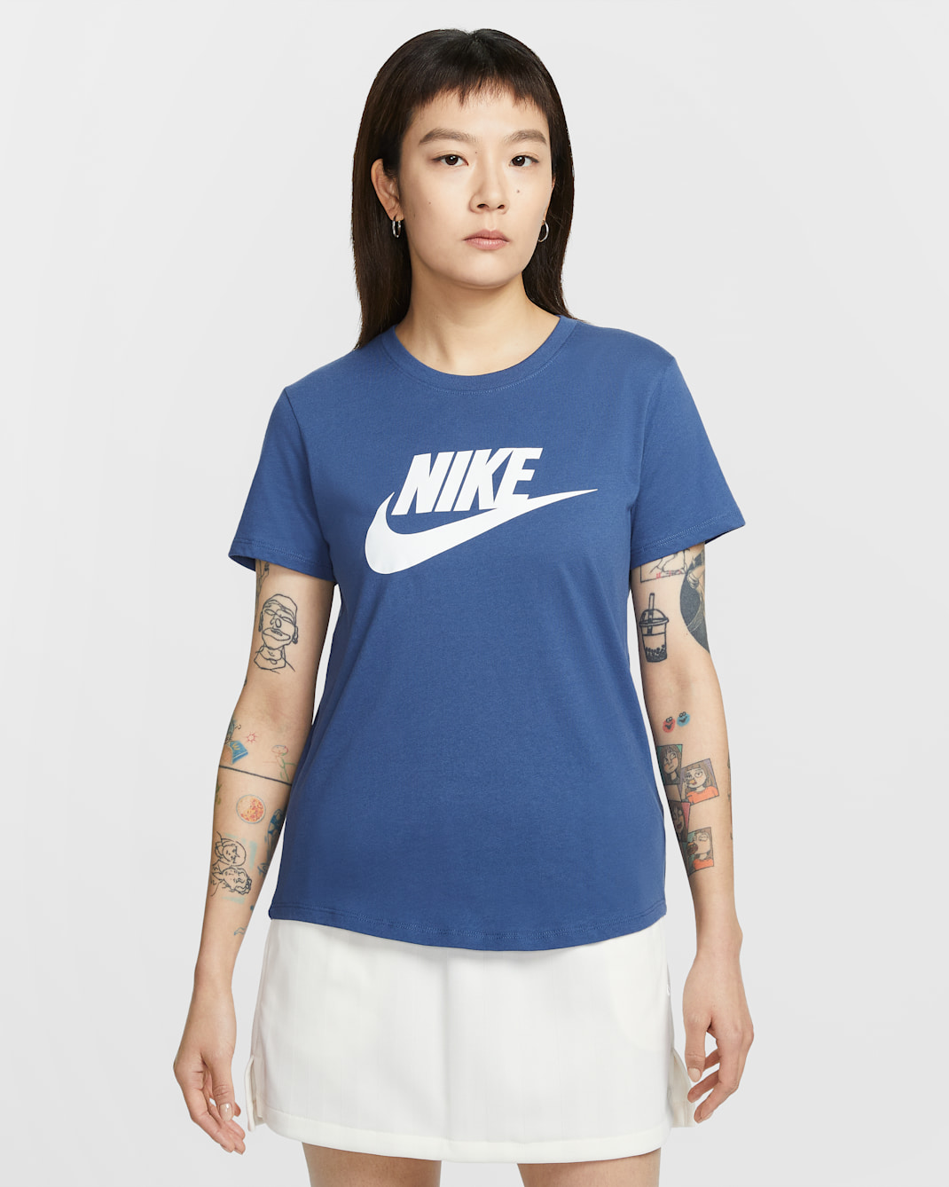 Nike Sportswear Essentials Women's Logo T-Shirt - Mystic Navy/White