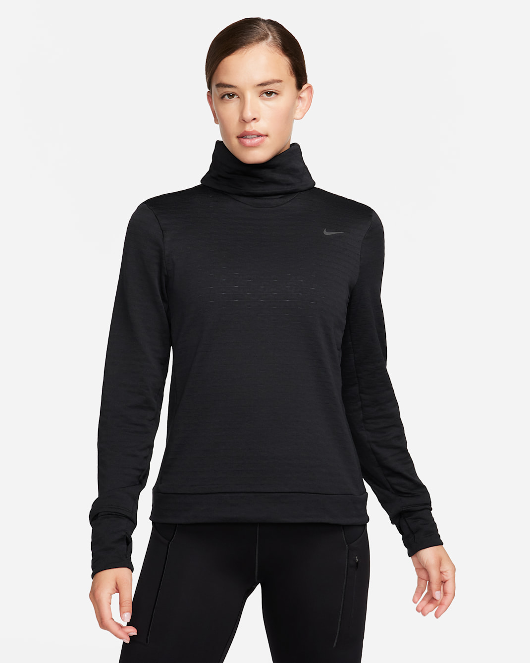 Nike Therma-FIT Swift Laufoberteil mit Rollkragen für Damen - Schwarz