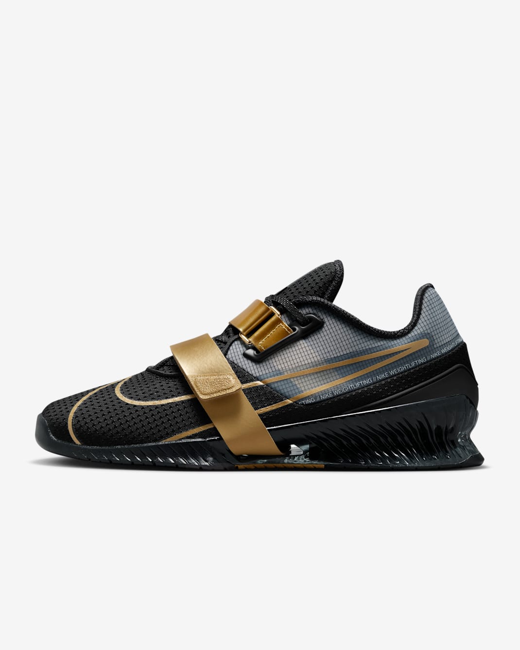 Nike Romaleos 4 Weightlifting Shoes - Black/Metallic Gold/White/Metallic Gold