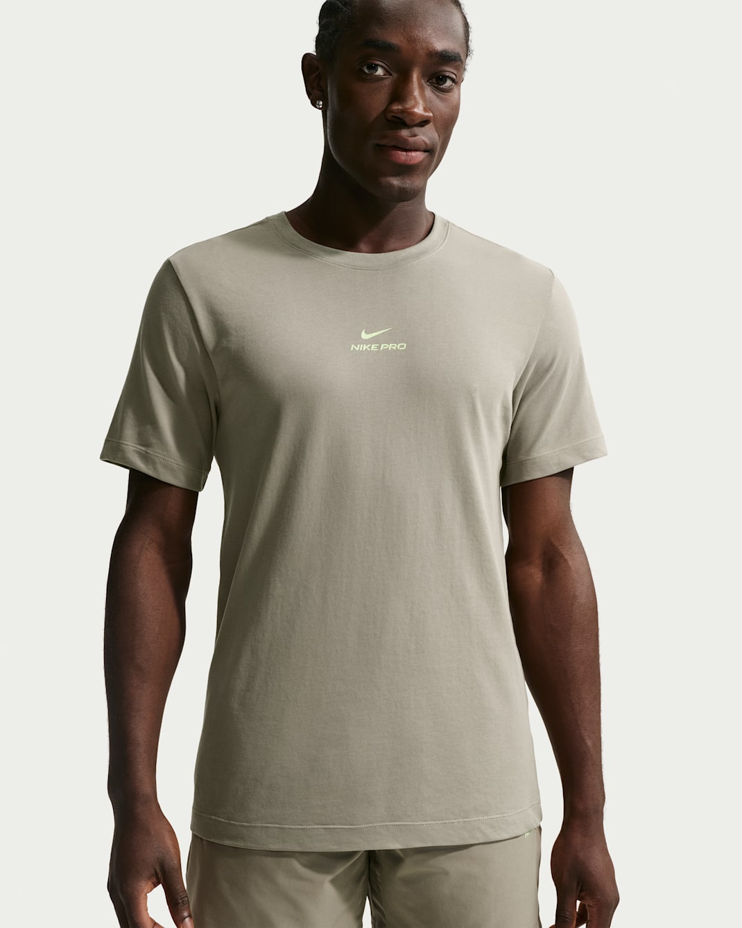 Nike Pro Men's Dri-FIT T-Shirt - Light Army/Light Liquid Lime