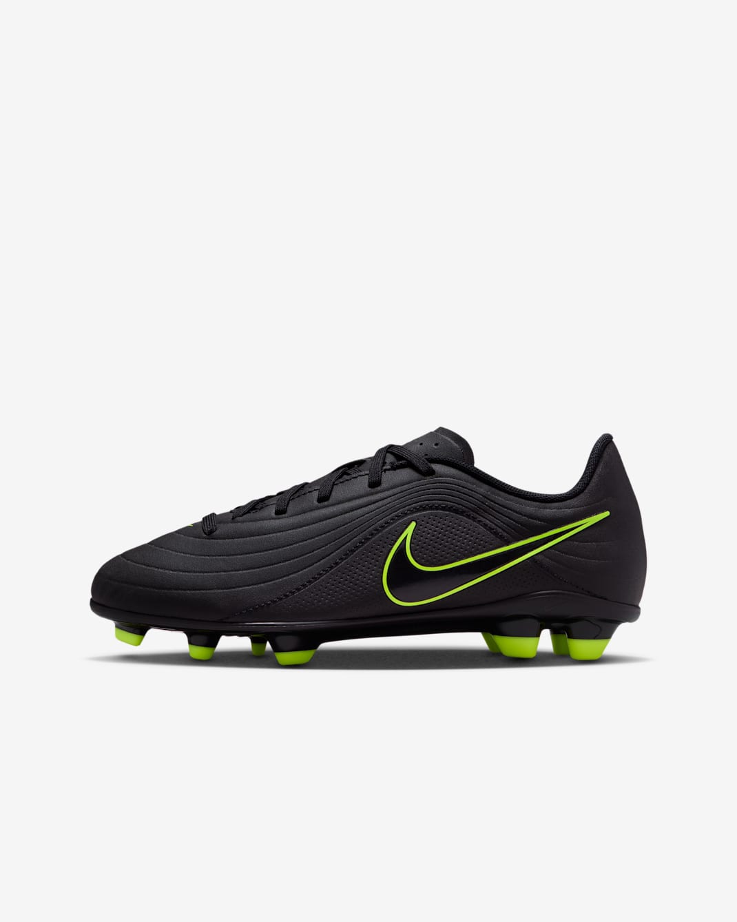 Nike Jr. Tiempo Maestro Club Big Kids' Multi-Ground Low-Top Soccer Cleats - Black/Volt/Black