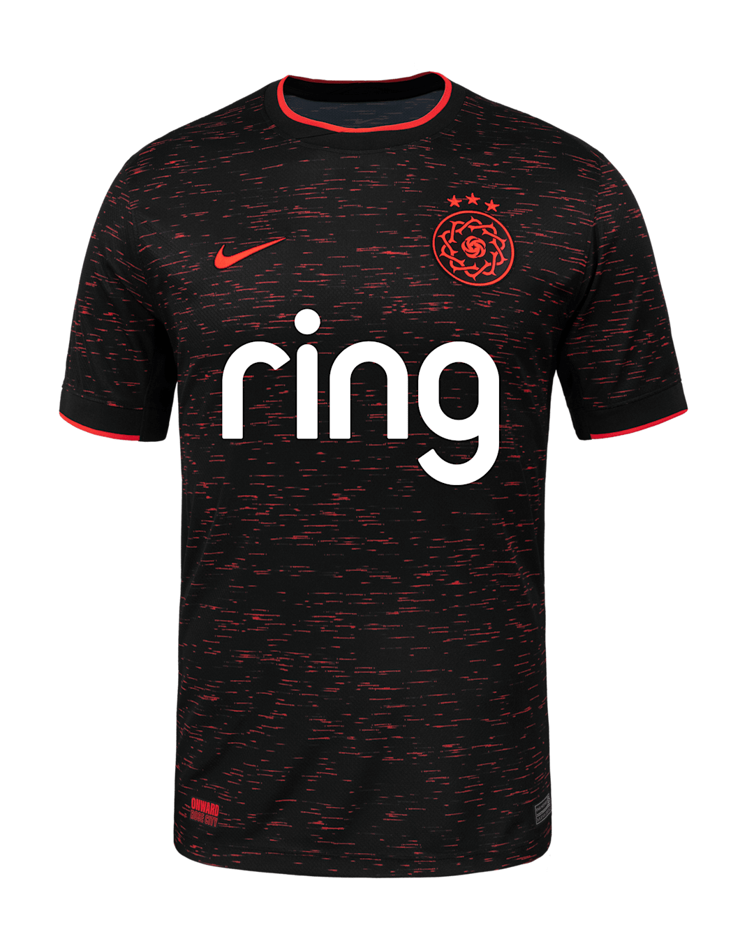 Jersey Nike Dri-FIT de la NWSL Replica del Portland Thorns FC visitante 2025 Stadium para hombre - Negro/Carmesí brillante