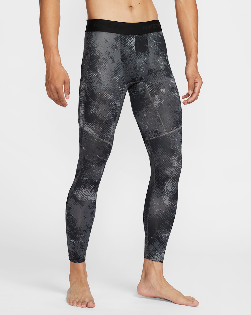 Nike Pro Camo Men's Dri-FIT Tights - Black/Black/Black