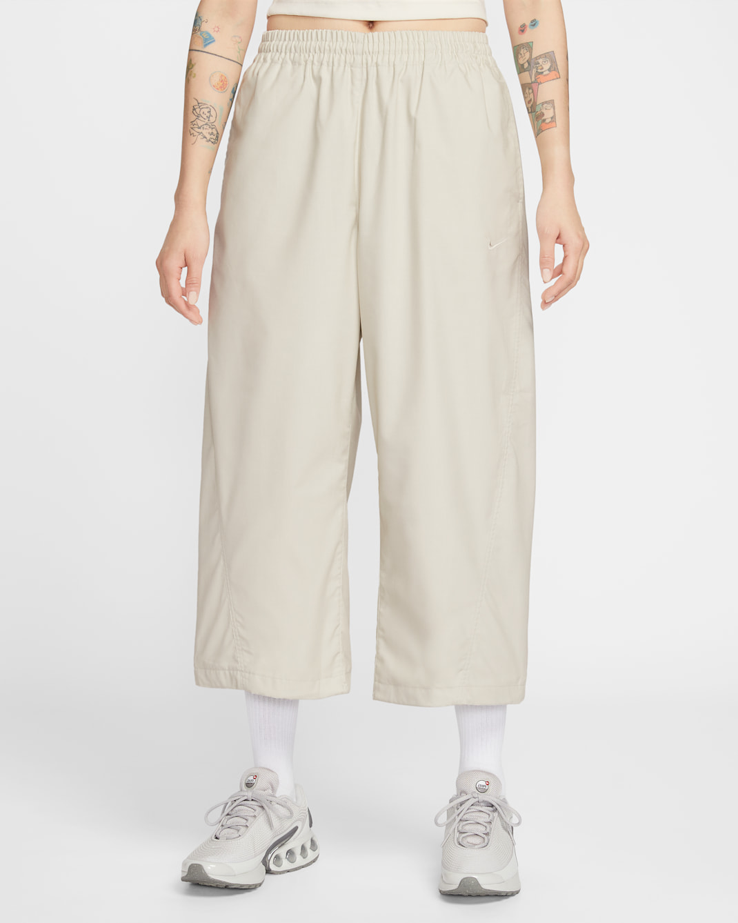 Nike Sportswear Women's Oversized Mid-Rise Woven Pants - Light Bone/Heather/Light Bone
