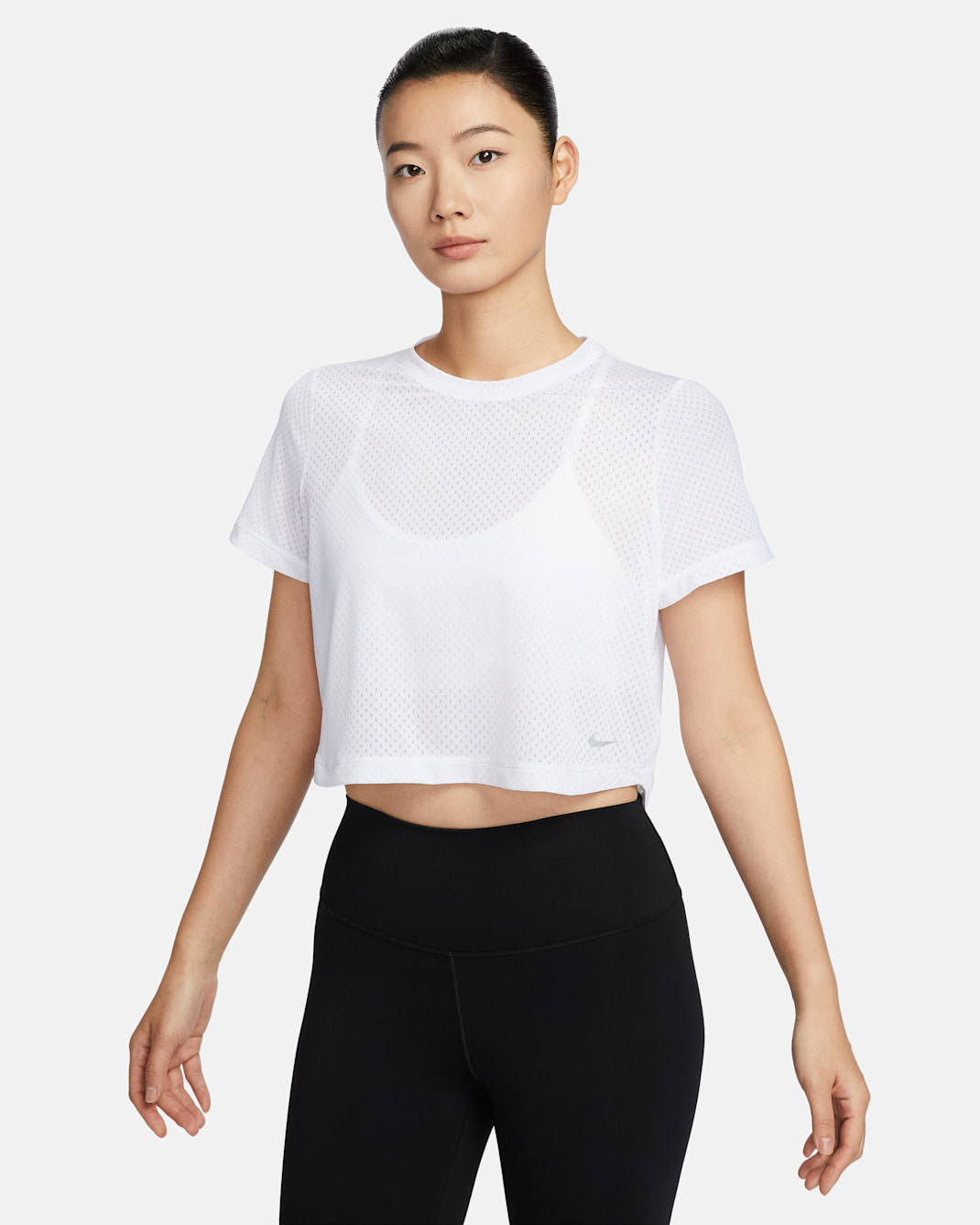 Nike One Classic Breathable Women's Dri-FIT Short-Sleeve Top - White/Black