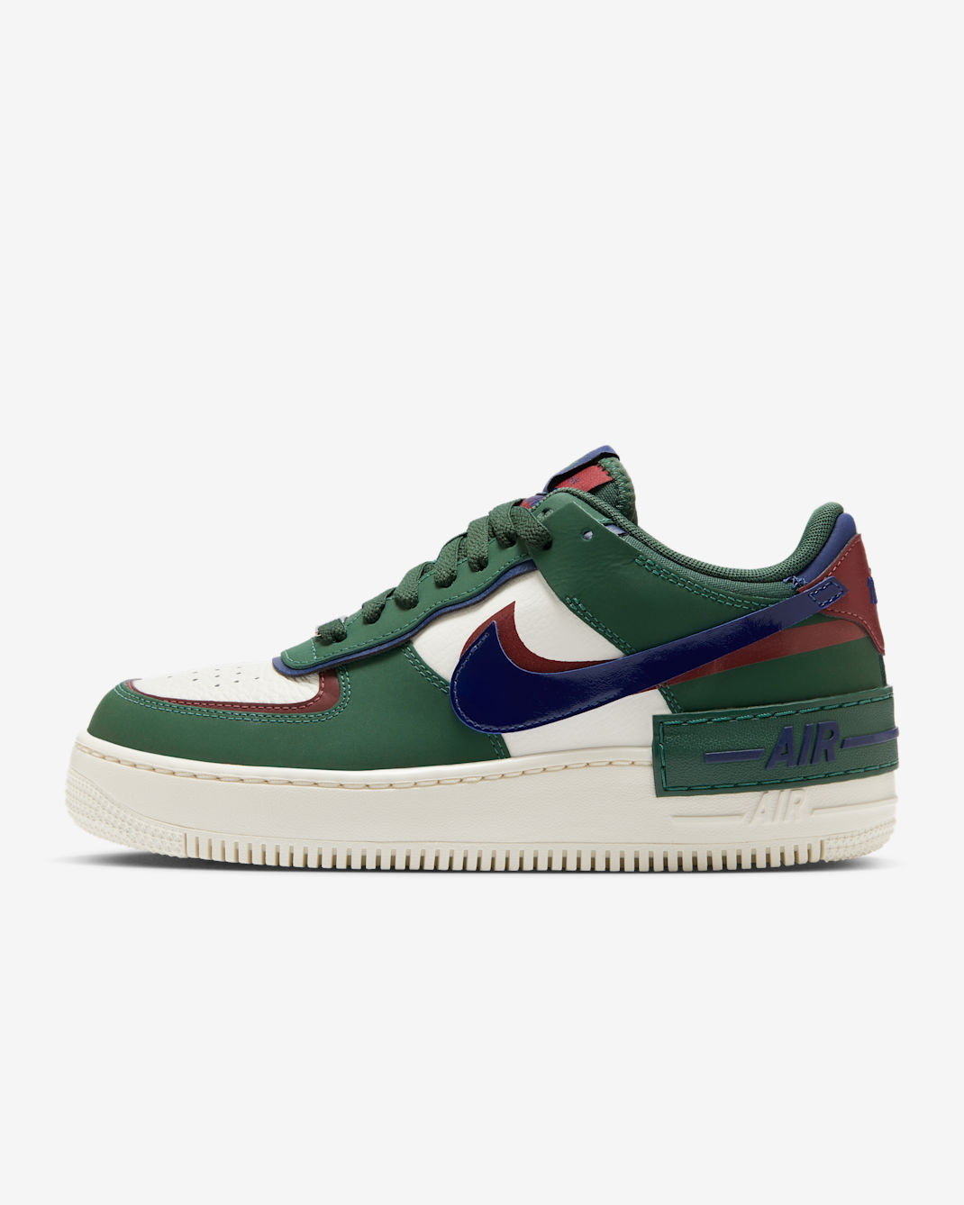 Nike Air Force 1 Shadow Women's Shoes - Fir/Dark Team Red/Sail/Blue Void