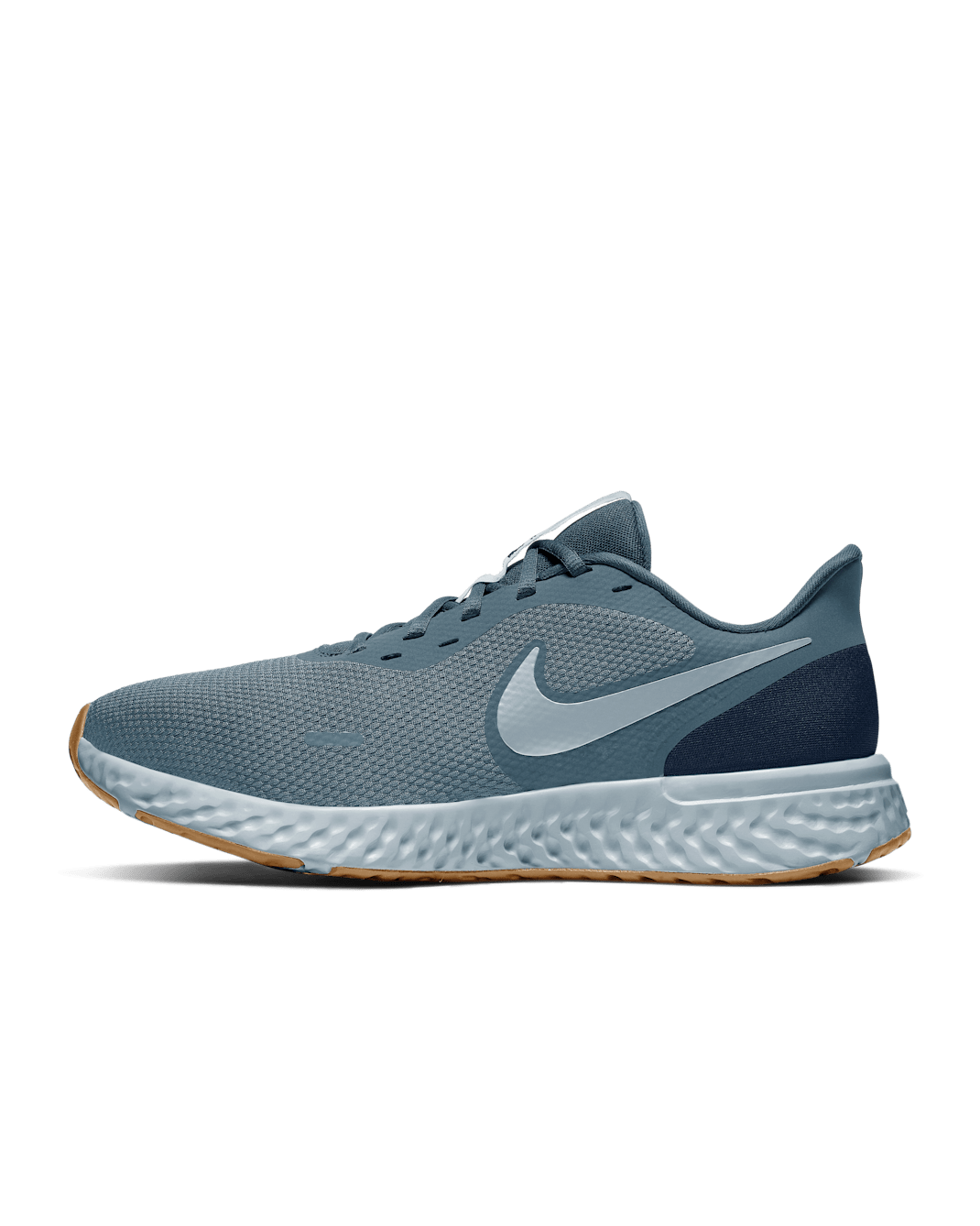 Nike Revolution 5 Hardloopschoenen voor heren (straat, extra breed) - Ozone Blue/Obsidian/Gum Medium Brown/Photon Dust