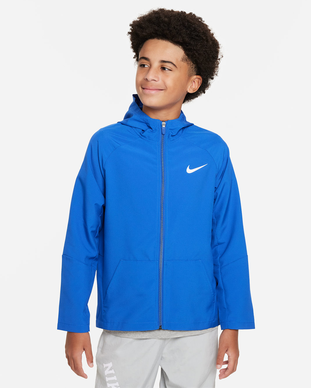 ナイキ Dri-FIT ジュニア (ボーイズ) ウーブン トレーニングジャケット - ゲームロイヤル/ゲームロイヤル/ホワイト