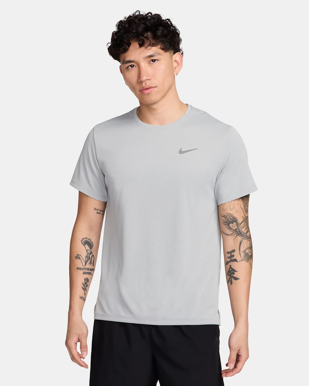 เสื้อวิ่งแขนสั้นผู้ชาย Nike Dri-FIT UV Miler - Grey Fog/Particle Grey/Heather