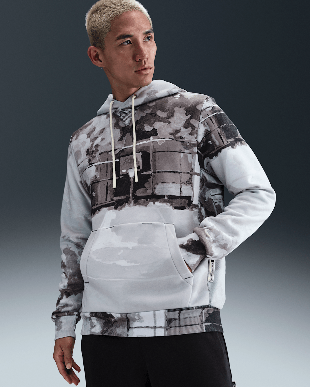 Nike Standard Issue Men's Therma-FIT Pullover Basketball Hoodie - Iron Grey/Pale Ivory
