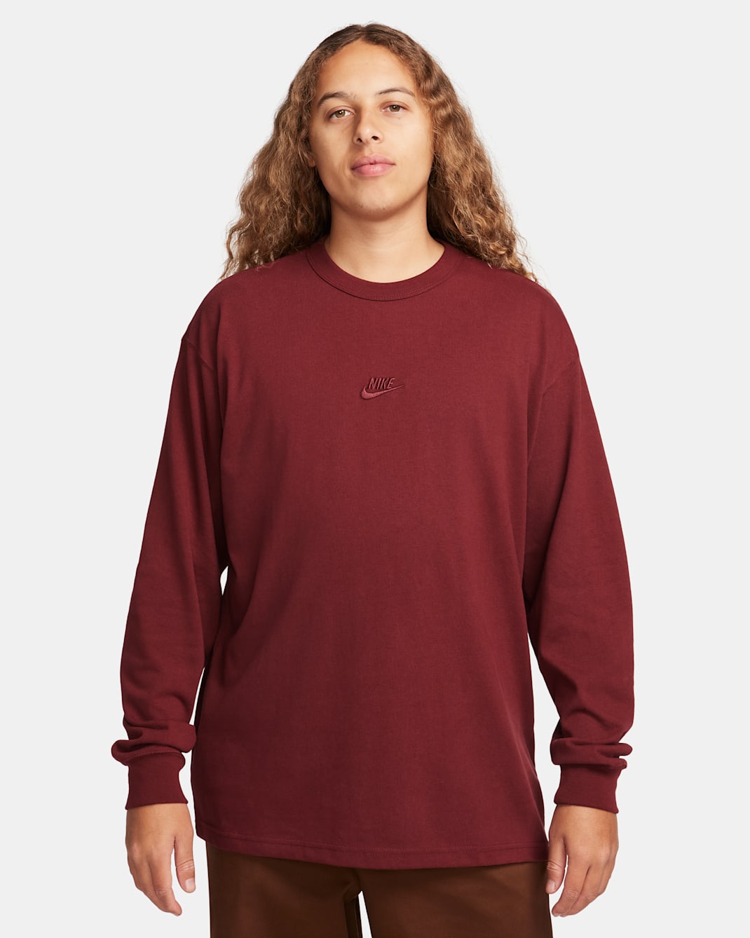 Nike Sportswear Premium Essentials Men's Long-Sleeve T-Shirt - Dark Team Red
