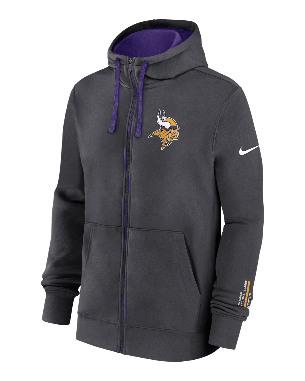 Minnesota Vikings Playbook Page Club Men's Nike NFL Full-Zip Hoodie - Anthracite